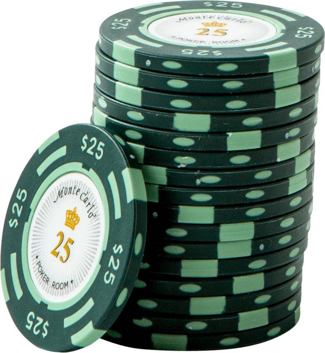 Pokerchip Monte Carlo 25 groen (25 stuks)