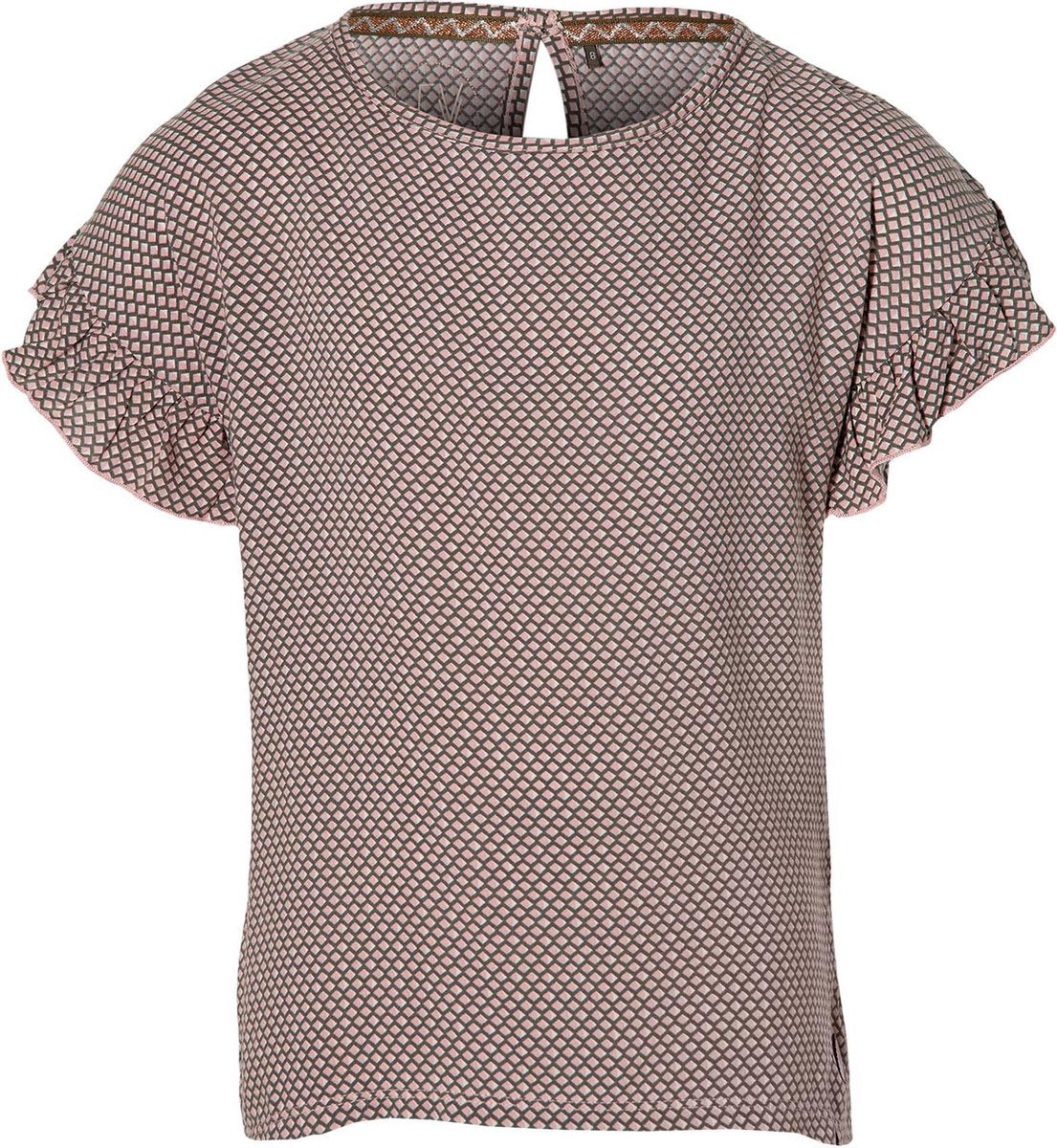 Levv shortsleeve Mara olijfgroen retroprint voor meisjes - maat 140