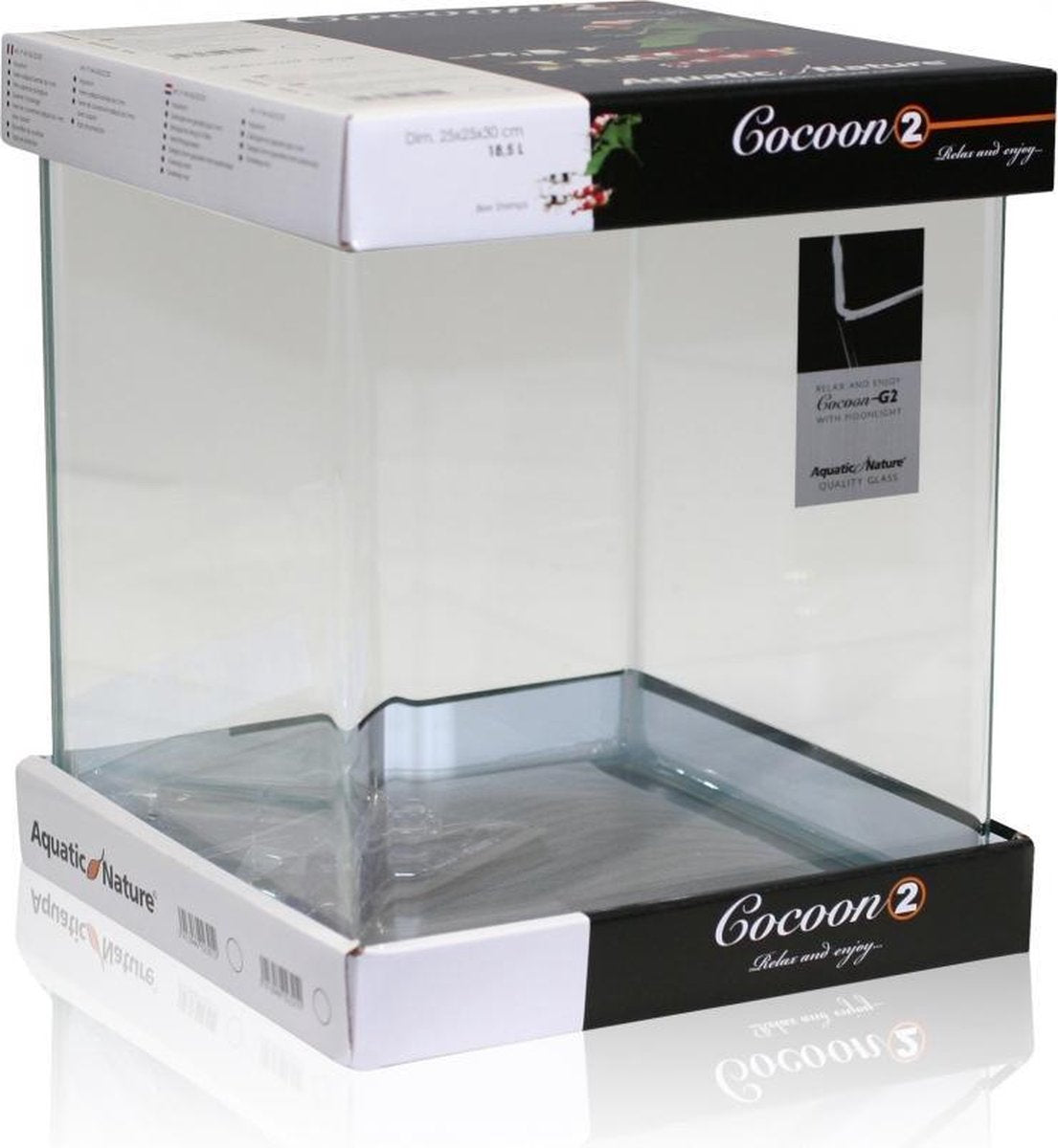 Aquatic Nature Cocoon aquarium nr 2 leeg 25x25x30CM