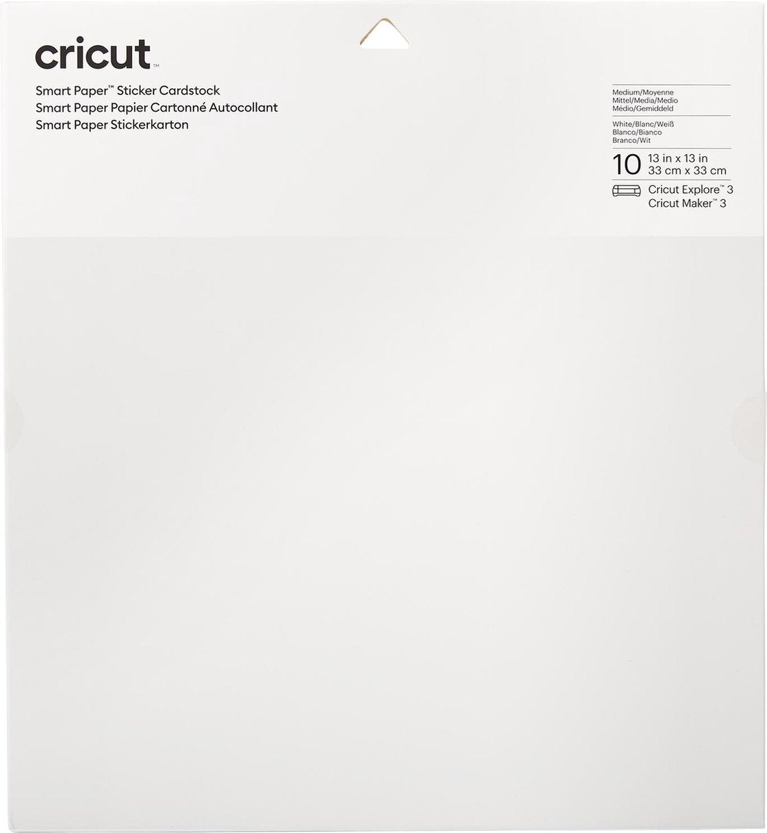 Cricut Stickerpapier - Smart Sticker Cardstock - 33x33cm - Wit