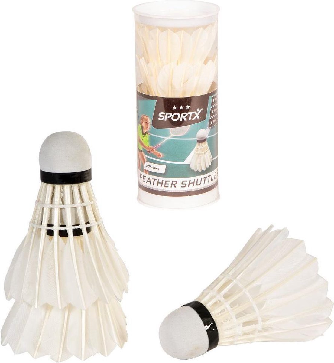 SportX Shuttle Veren Wit 3 in koker