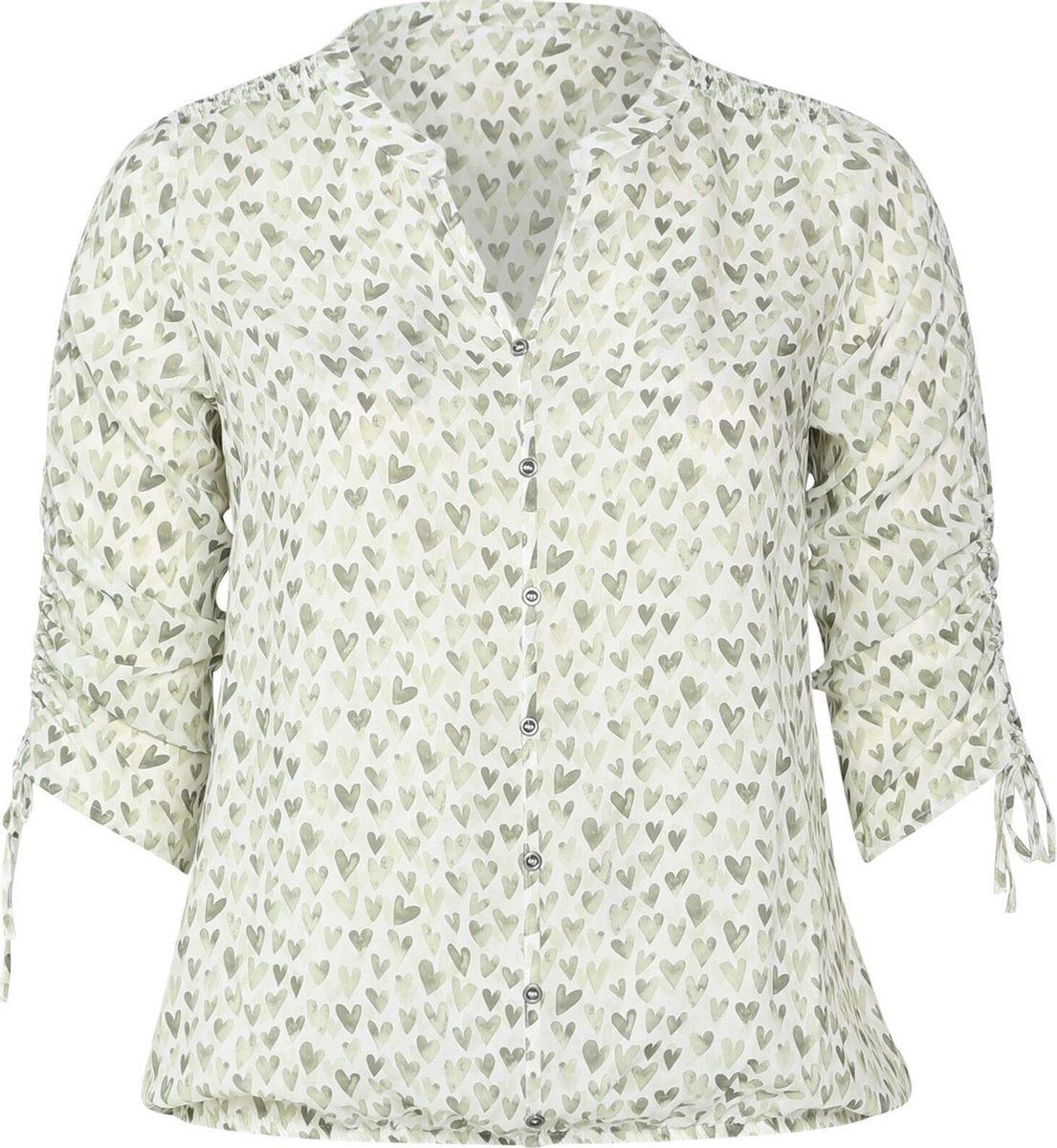 Blouse in viscose met hartjes erop