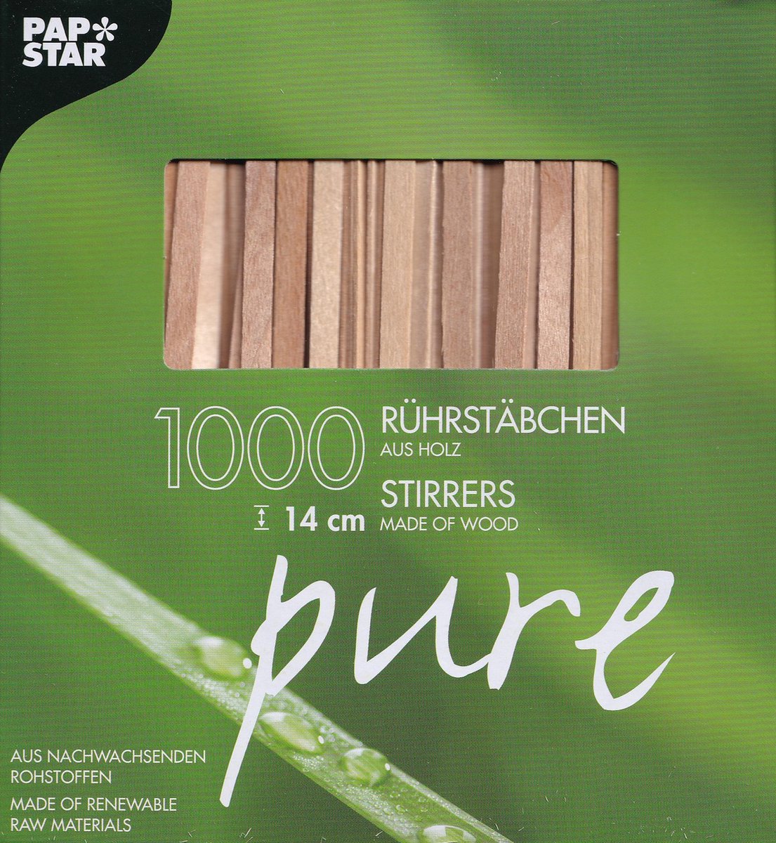 PAPSTAR Houten Roerstaafjes