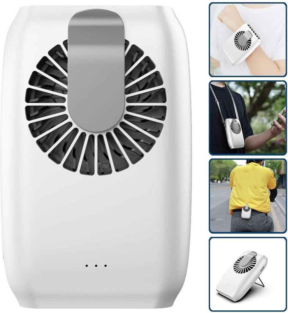 Draagbare Ventilator & Powerbank - Slim ontwerp - Handsfree Fan