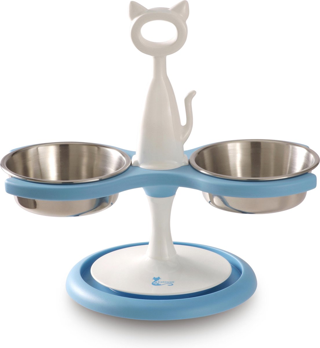 Design eet-en drinkbak kat blauw