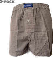 Embrator 2-stuks mannen Boxershort geweven katoen bruin/wit maat L