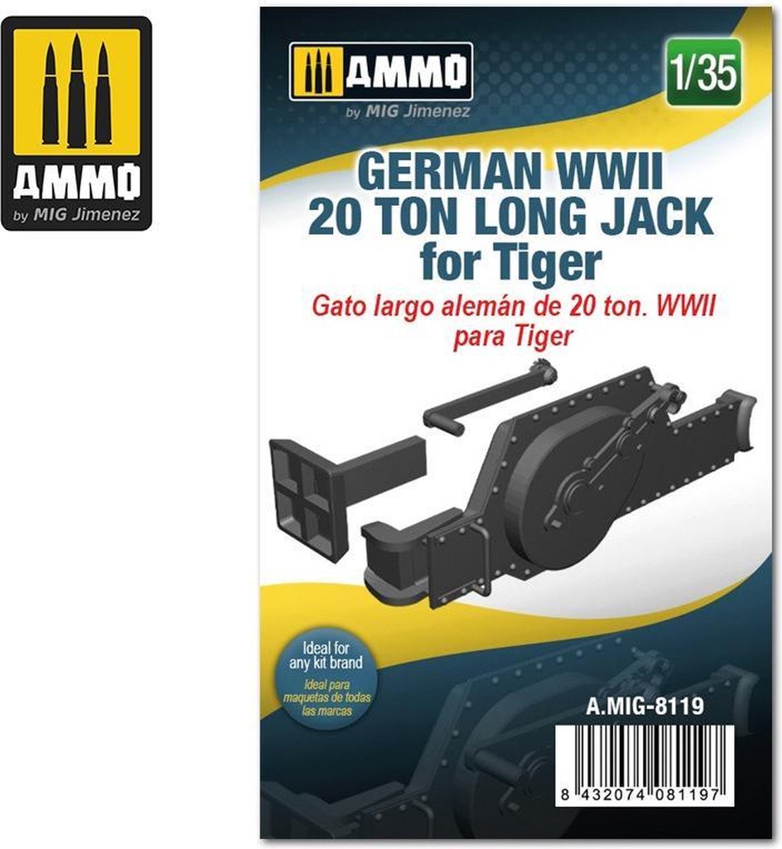 Mig - 1/35 German Wwii 20 Ton Long Jack For Tiger (3/21) * - modelbouwsets