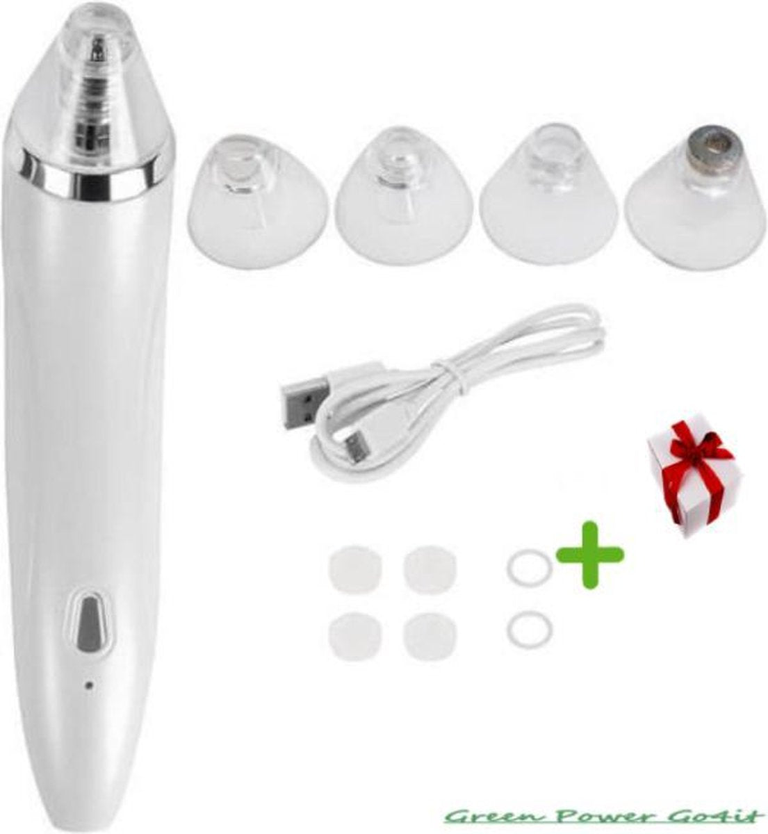 BlackHead Eater Vacuum - Elektrische Vacuum Mee-eter Verwijderaar - Gezichtsverzorging- Puisten Verzorging Inclusief 4 Opzetstukken en 3 verschillende werkmodussen+ Make - upspiegel met  LED LIGHT - Gift