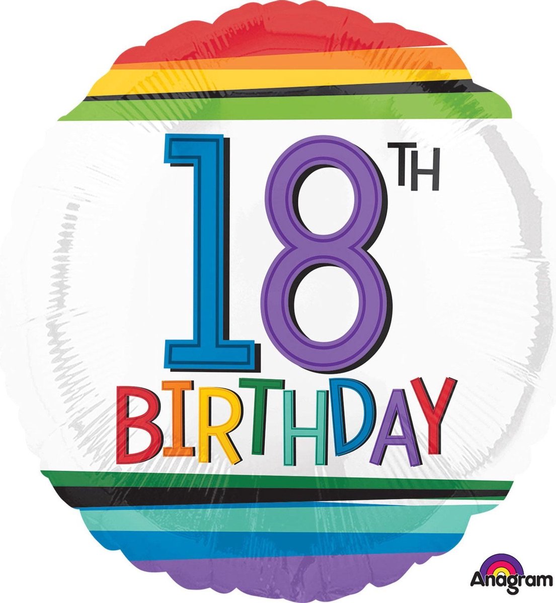 Anagram Folieballon Regenboogverjaardag 18 Jaar 43 Cm Wit