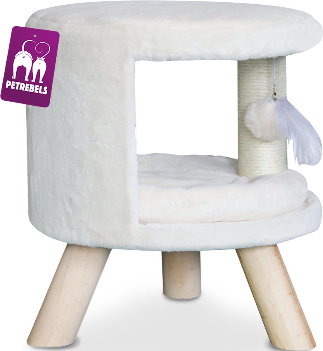 Petrebels Isabella 45 Kattenhuis - Creme -  ligzetel voor katten