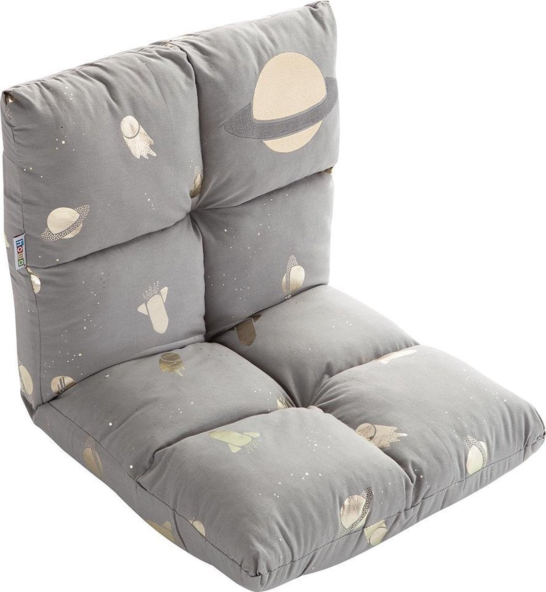 howa 2 in 1 Kinderfauteuil + Kinderlounger - 6-voudig verstelbare rugleuning "space" grijs 86021