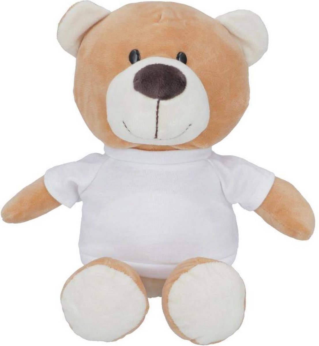 Knuffel met shirtje - Beer - 23 cm - Met eigen tekst of foto op shirtje