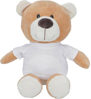 Knuffel met shirtje - Beer - 23 cm - Met eigen tekst of foto op shirtje