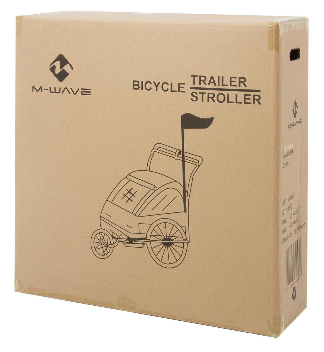 M-wave Carry All 3 in 1 - Fietskar - 20 inch Wielmaat - Geel
