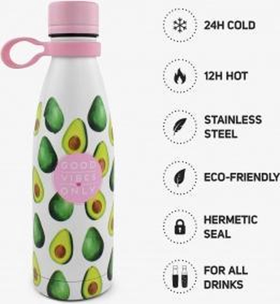 Legami Hot&Cold Isoleerfles Avocado 500 ml