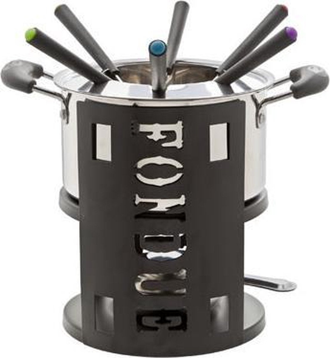 Fondueset met 6 fonduevorkjes - RVS Pot - Kaasfondue