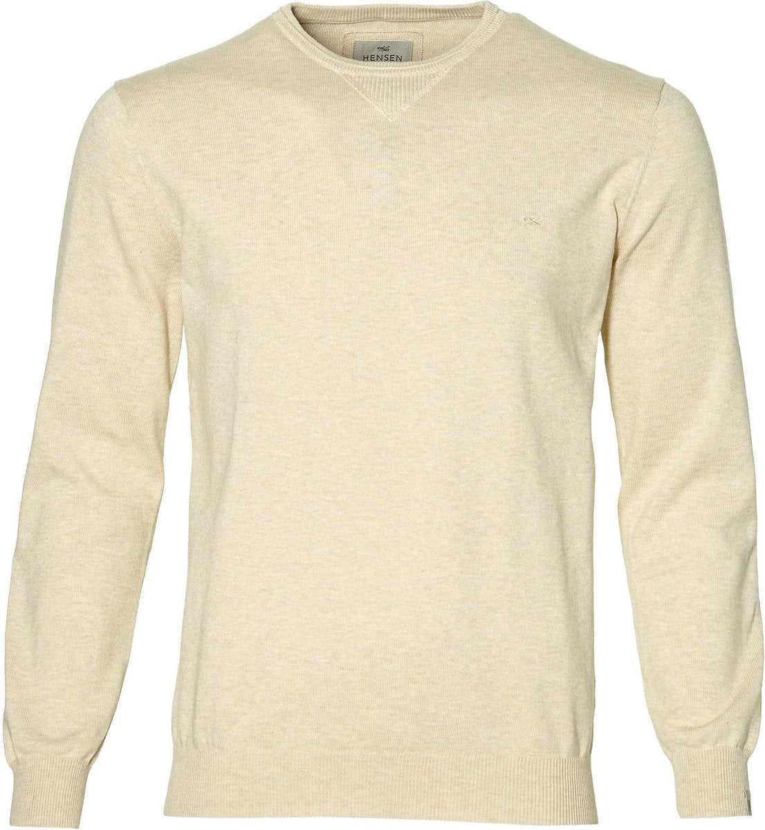 Hensen Pullover - Slim Fit - Beige - 4XL Grote Maten