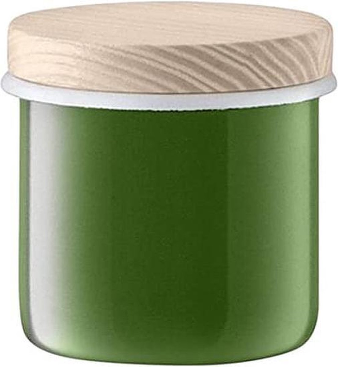 L.S.A. Utility Voorraadpot - Incl. Eikenhouten Deksel - Geëmailleerd Staal - Ø 9 x 9 cm - Groen