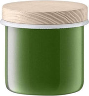 L.S.A. Utility Voorraadpot - Incl. Eikenhouten Deksel - Geëmailleerd Staal - Ø 9 x 9 cm - Groen