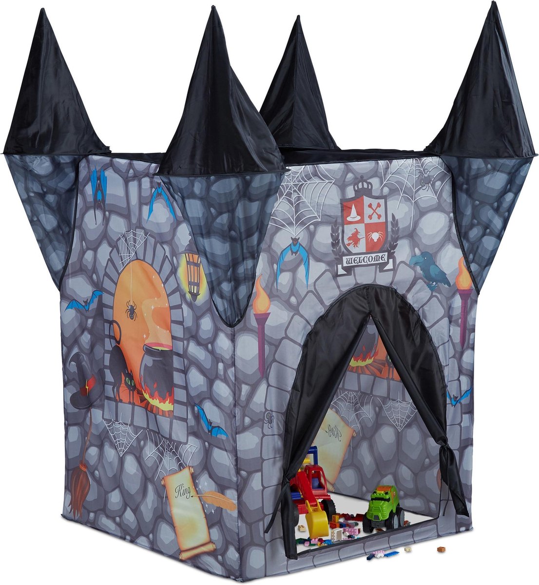 relaxdays speeltent kinderen - kindertent binnen - speelhuis jongens   meisjes - vouwbaar