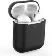 Gadgetpoint | Airpods Hoesje Siliconen Case - Airpod hoesje geschikt voor Apple AirPods 1 en Airpods 2 | Zwart