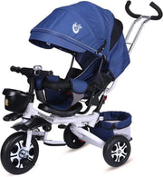 4 In 1- 2021 / 2022 Kinderen Fiets Inklapbare kinderwagen -Kinderdriewieler met duwhandvat en draaibare stoel voor 1-6 jaar oude peuter