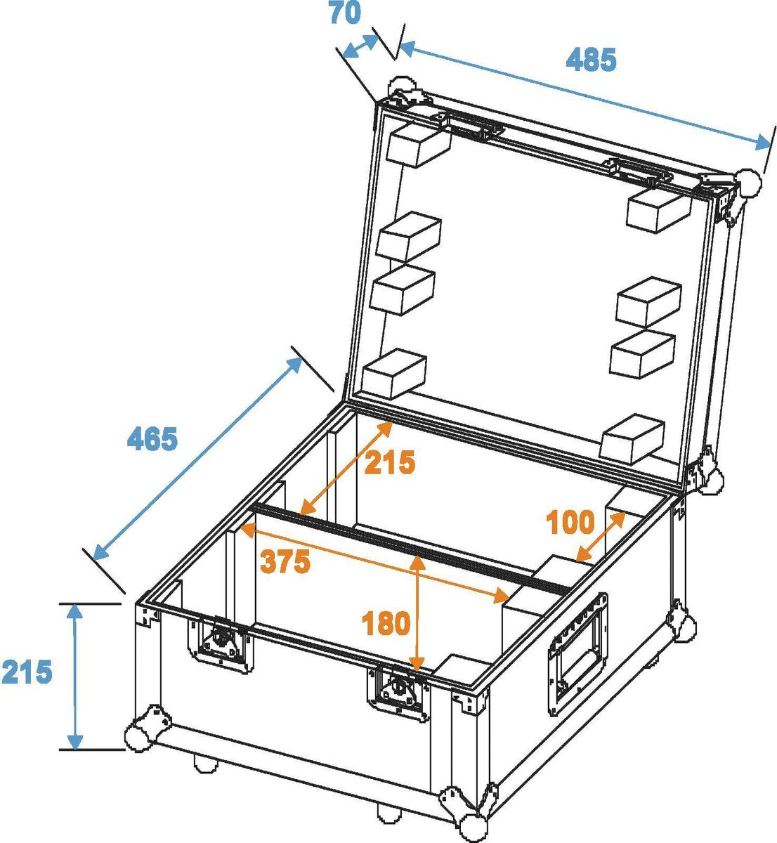 ROADINGER Flightcase 2x TSL-100/TSL-200