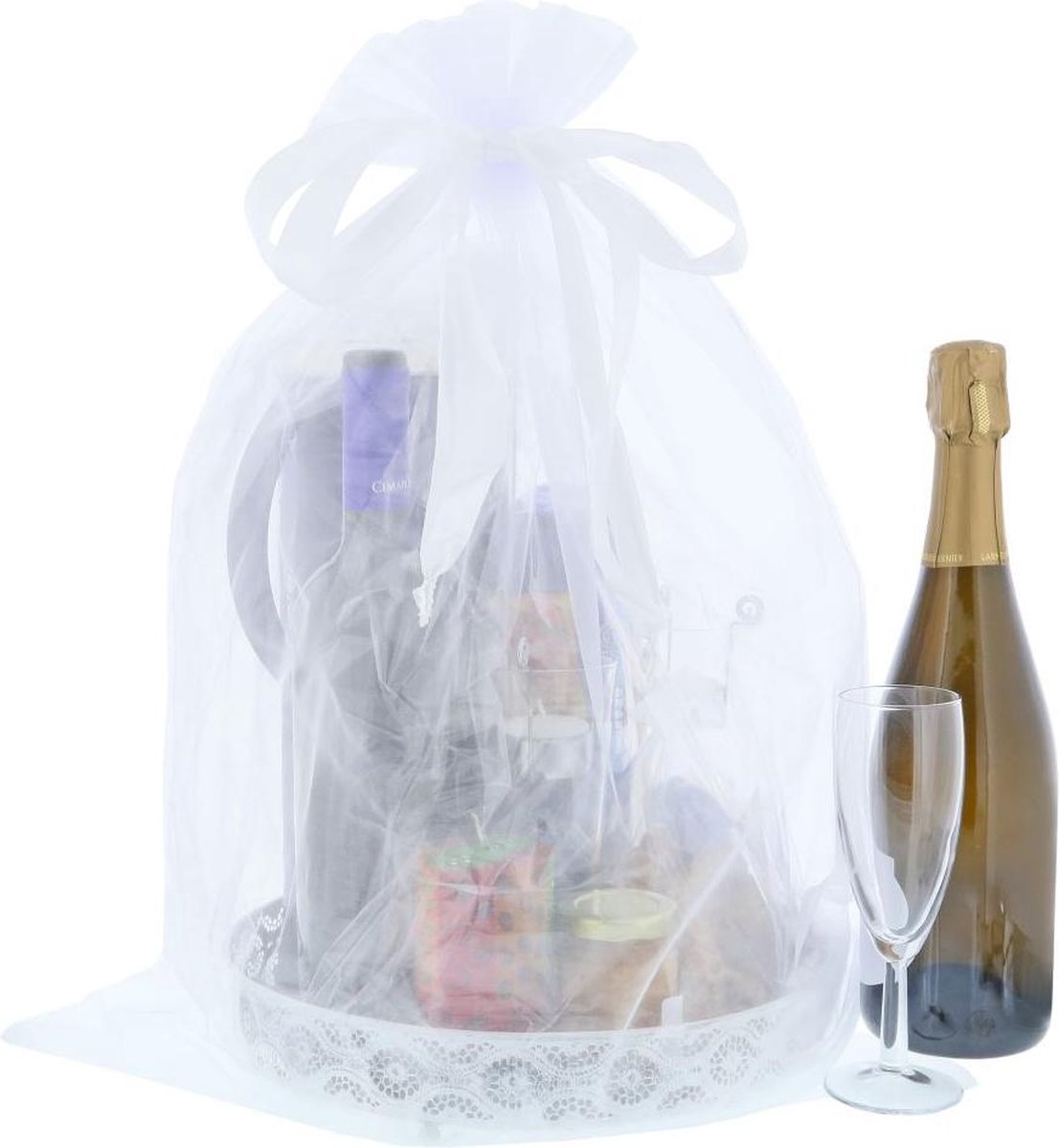 Shingyo 10 stuks Jumbo Organza Zakjes 50x65cm - Product Kleur: Wit