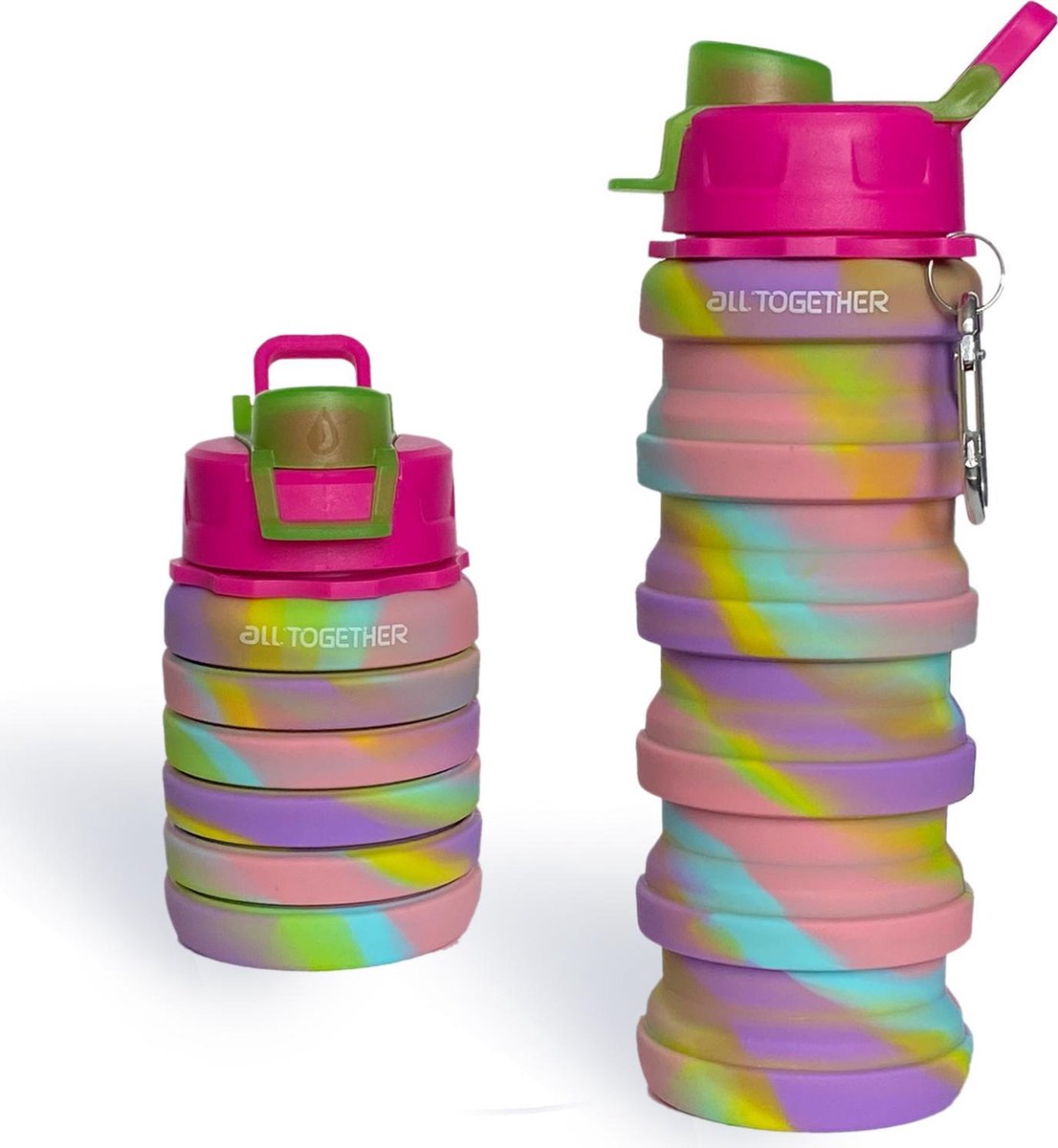 Opvouwbare Waterfles - Drinkfles - Opvouwbare Drinkfles - Drinkfles Volwassenen - Sportbidon - Bidon - Silicone - All Together ®