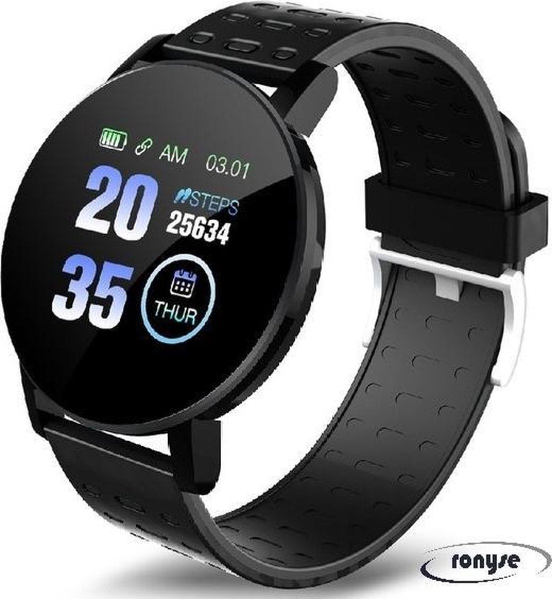 Stappenteller - Calorieënmeter - Hartslagmeter - Zuurstofmeter - Sport horloge - Bloeddrukmeter - Afstandmeter - Zwart - Smart Bracelet - IOS & Android - Voor Heren en Dames