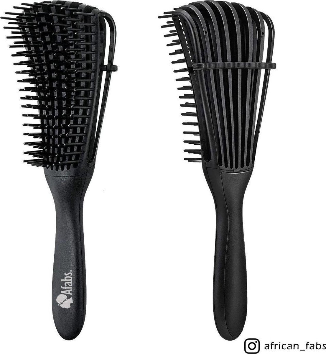 Afabs® Anti-klit Haarborstel | Detangler brush | Detangling brush | Kam voor Krullen | Kroes haar borstel | Zwart