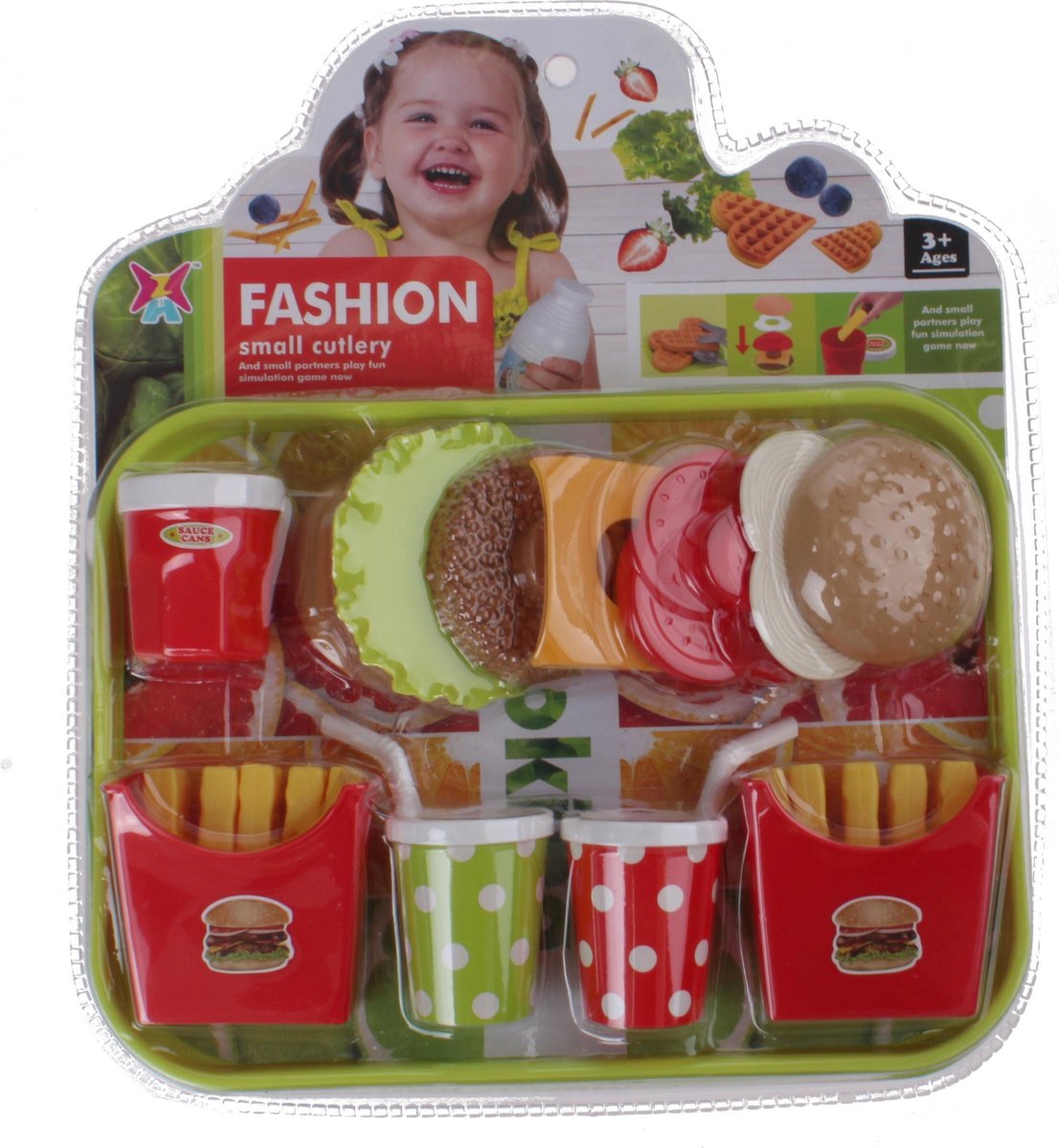Jonotoys Eetset fastfood op dienblad