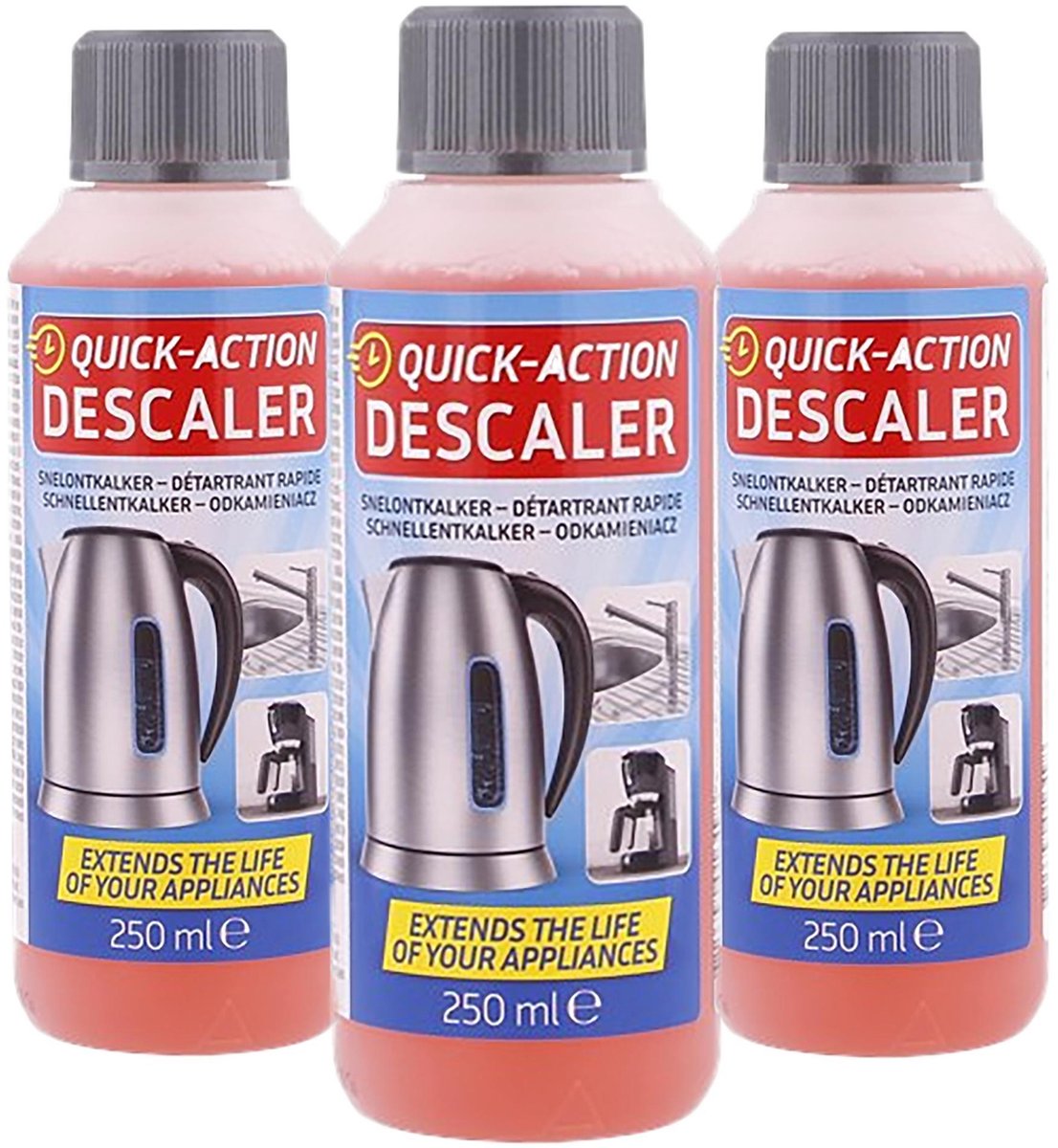 3x ontkalker koffiemachine en waterkoker - snelontkalker - 3x 250ml