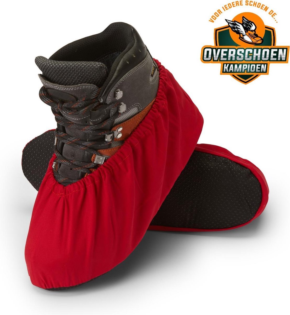 2 Paar Overschoenen / schoenhoesjes / schoenovertrek herbruikbaar met antislip Rood maat 40-45