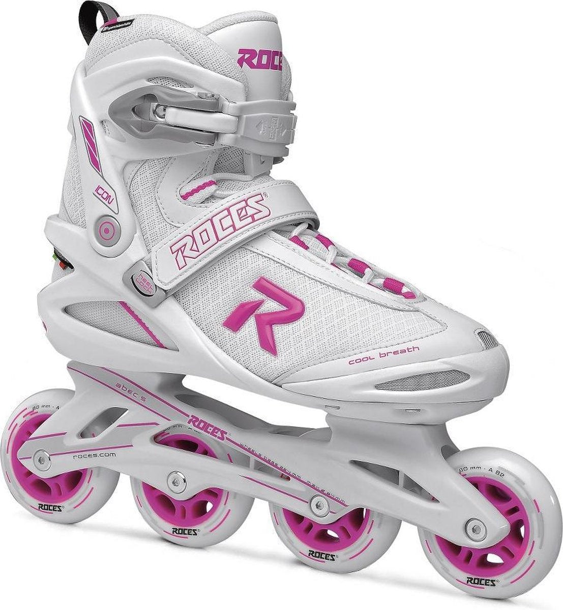 Roces Icon Women's inline skates - maat 36 - 80mm white / magenta