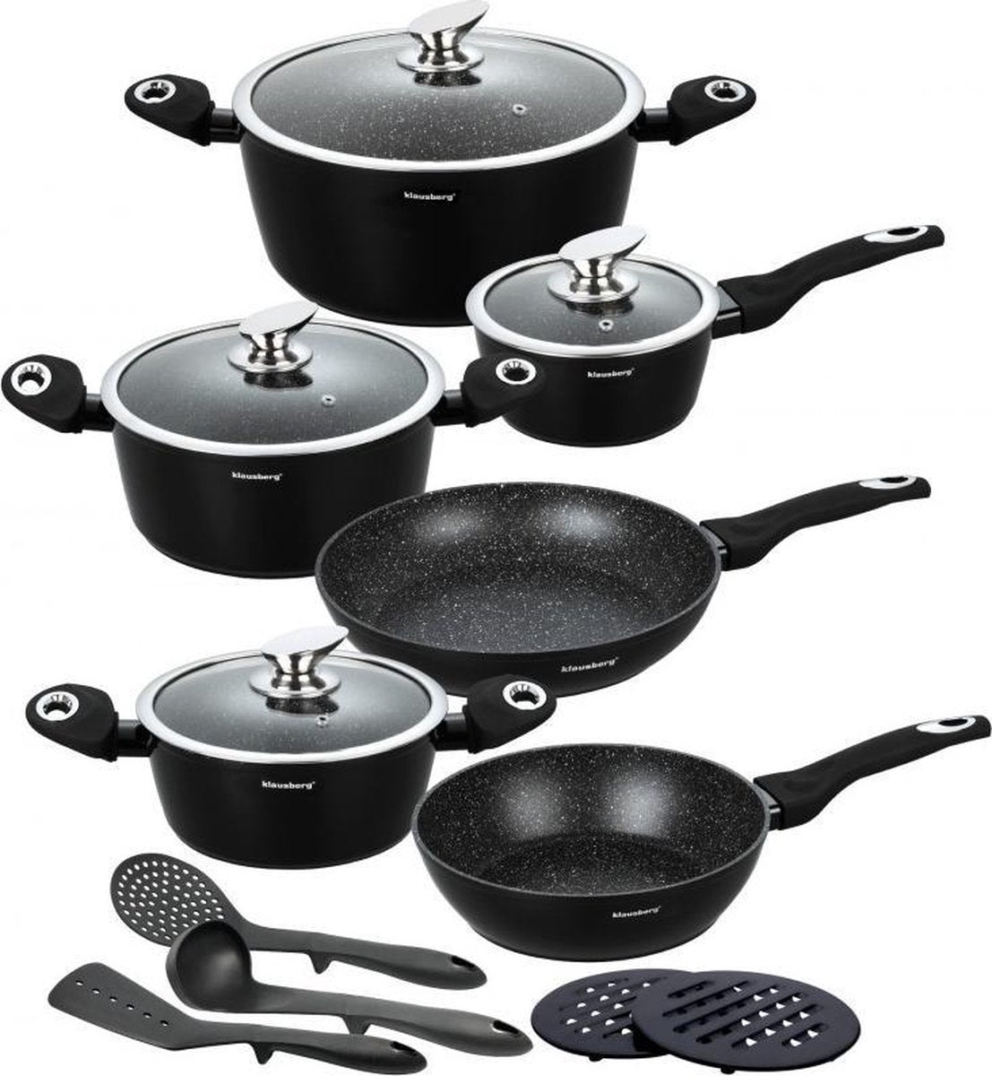 Klausberg 7322 pannenset – 15 delig – Gesmeed Aluminium – Alle warmtebronnen