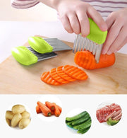 WiseGoods - Frietsnijder - Patatsnijder- Fritessnijder - Roestvrijstaal - Decoratiemes met Ribbels - RVS