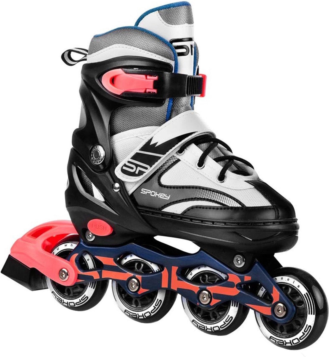 Spokey Tony Inline Skate  Inlineskates - Maat 28-32 - Unisex - zwart/grijs/roze/wit