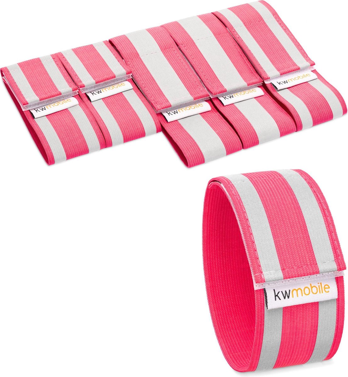 Navaris reflecterende banden - Set van 6 lichtgevende armbanden - Reflectorband voor hardlopen