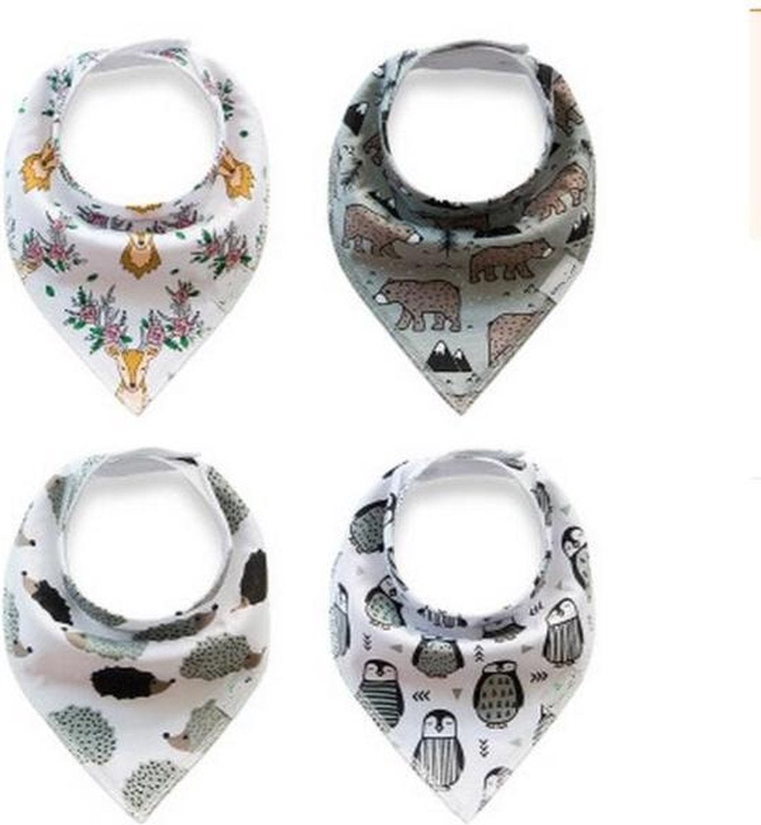 JillyBee - Slab - Slabbetje - Slabber - Bandana - 4pack - Winter