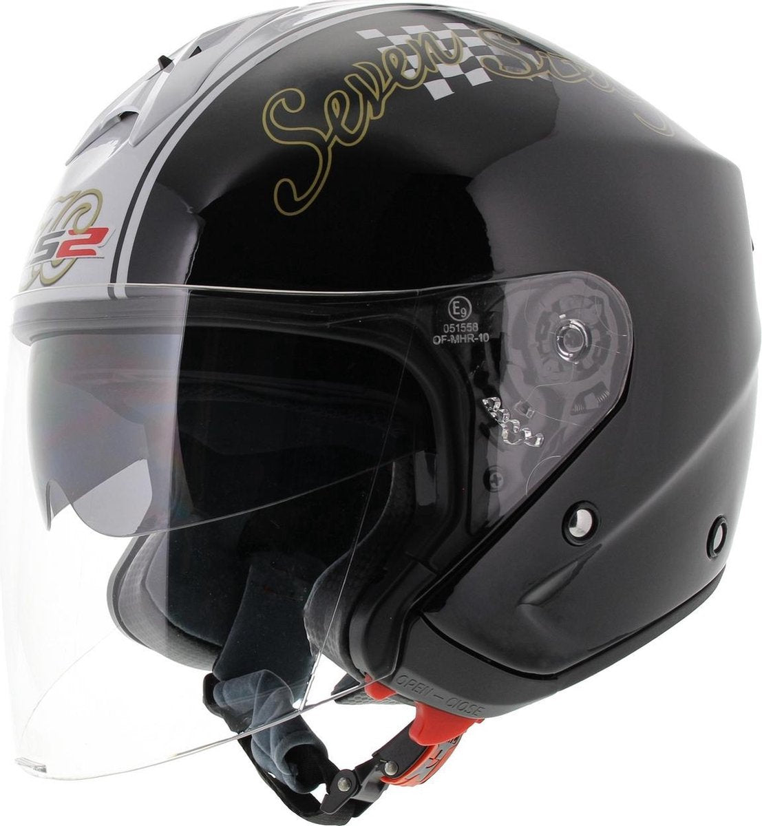 LS2 OF552 Freeway - jethelm motorhelm - Royal glans zwart XS