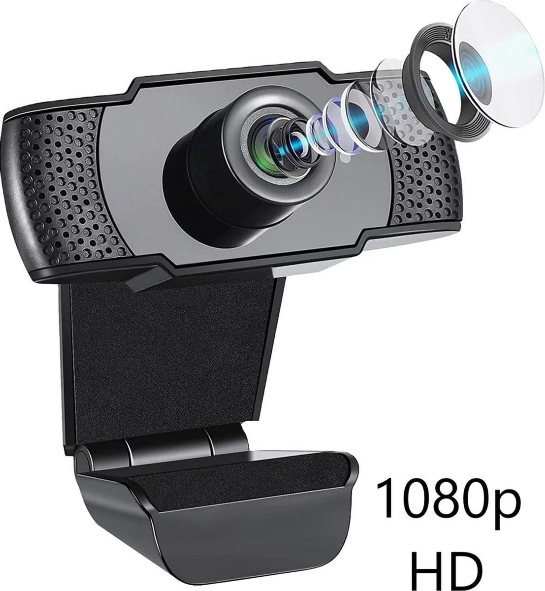 Professionele  Webcam- Full HD Voor PC - Camera Webcam - Usb - Voor Laptop - Webcam Voor Computer - 1920 x 1080 Pixels - Microfoon - Werk & Thuis - Plug & Play