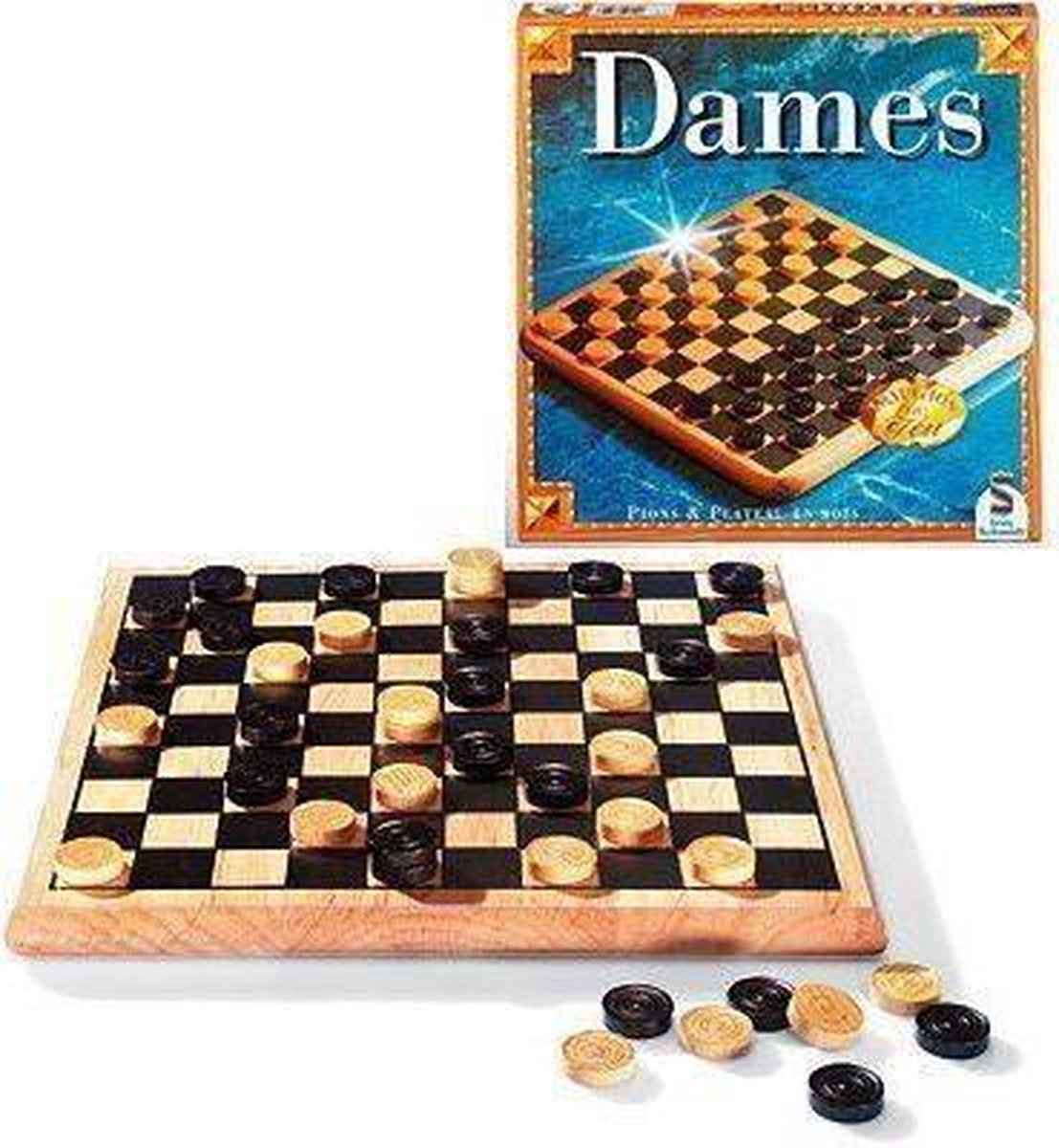 SCHMIDT EN SPIELE Bordspel - Dames houttraditie