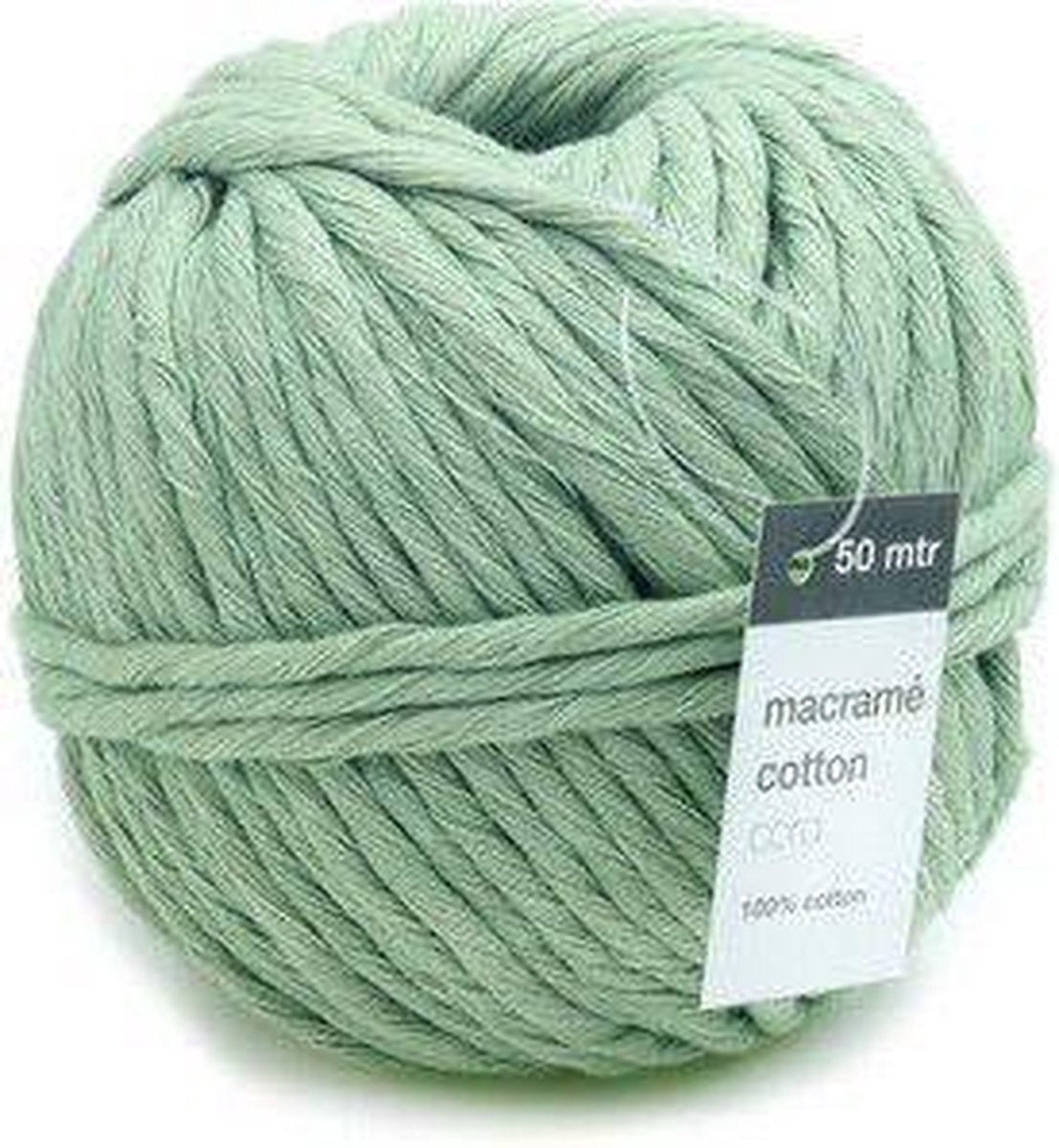 Vivant Macramé katoenkoord 50m x 5mm - mint groen