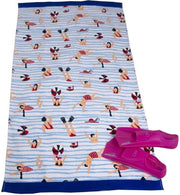 Strandlaken met Zwembad Print 70x140 cm Blauw