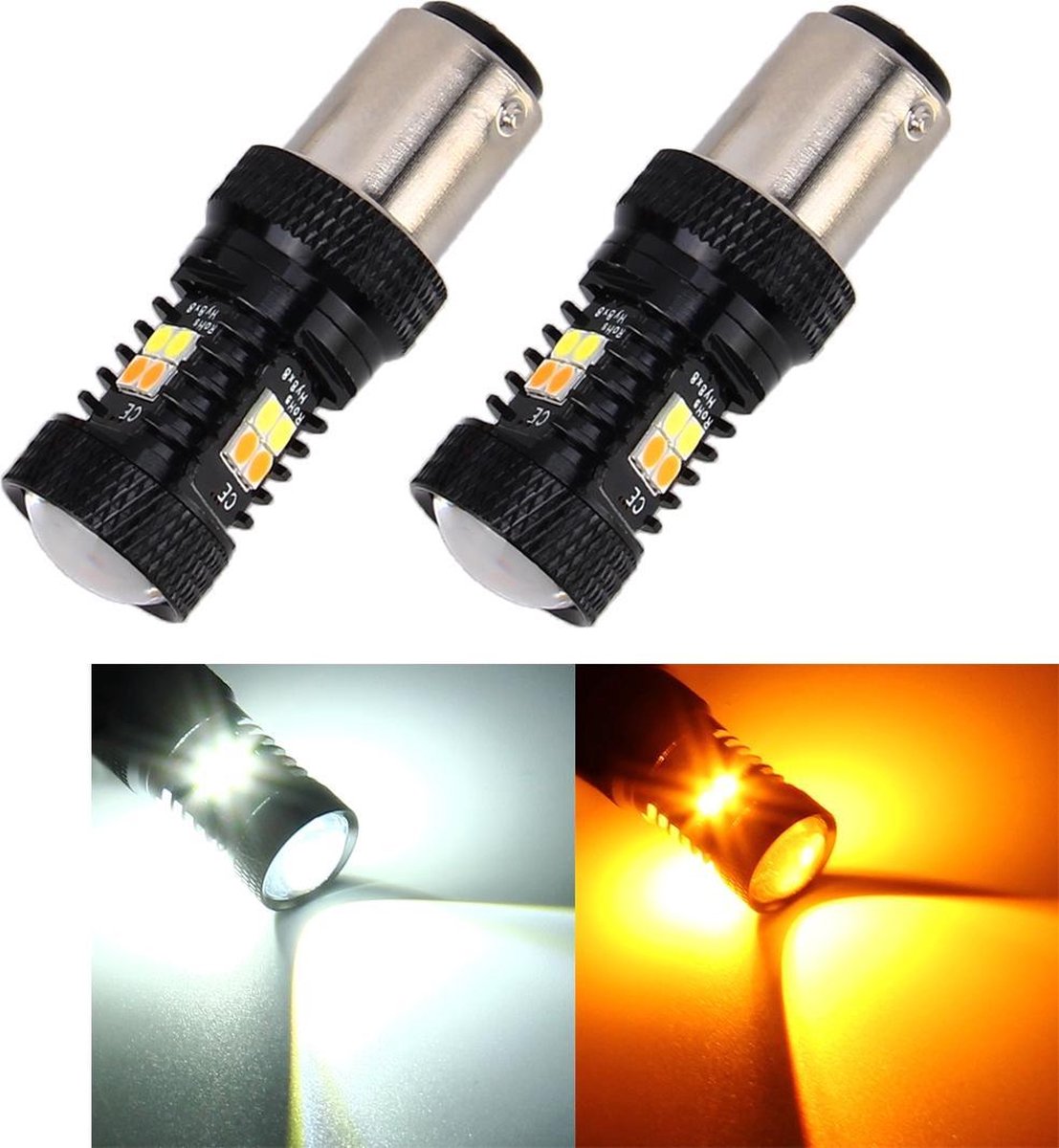 2 STUKS Auto Auto DC 12V 5W 350LM 1157 / BAY15D / P21 / 5W 3030 16-LED-lampen Turn Lamp Backup Light