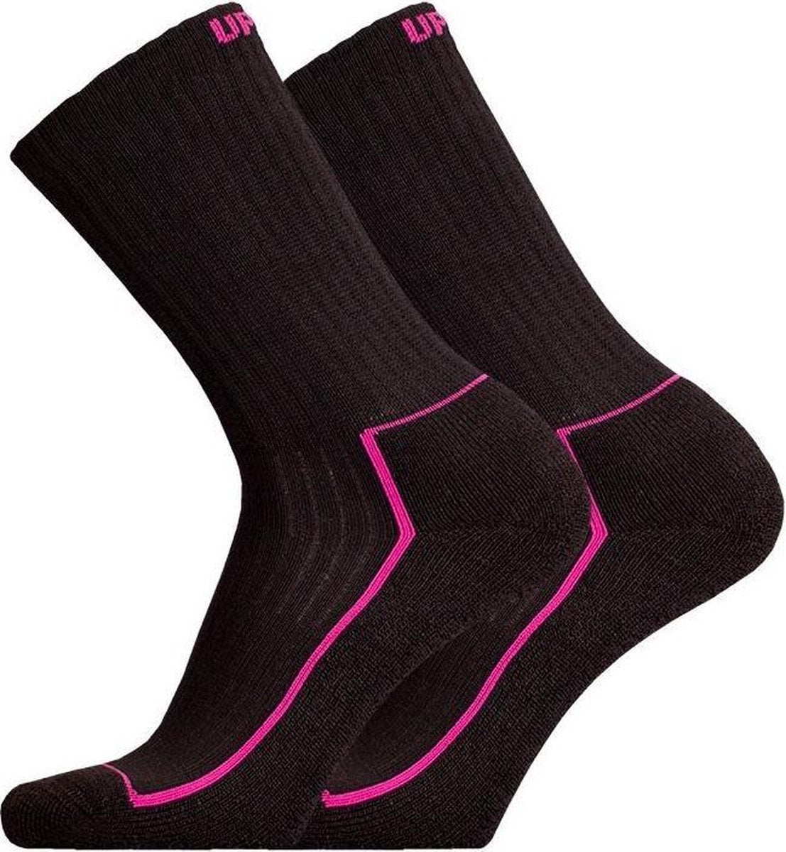 Uphillsport Wandelsokken Saana Polykatoen Zwart/roze Maat 35-38