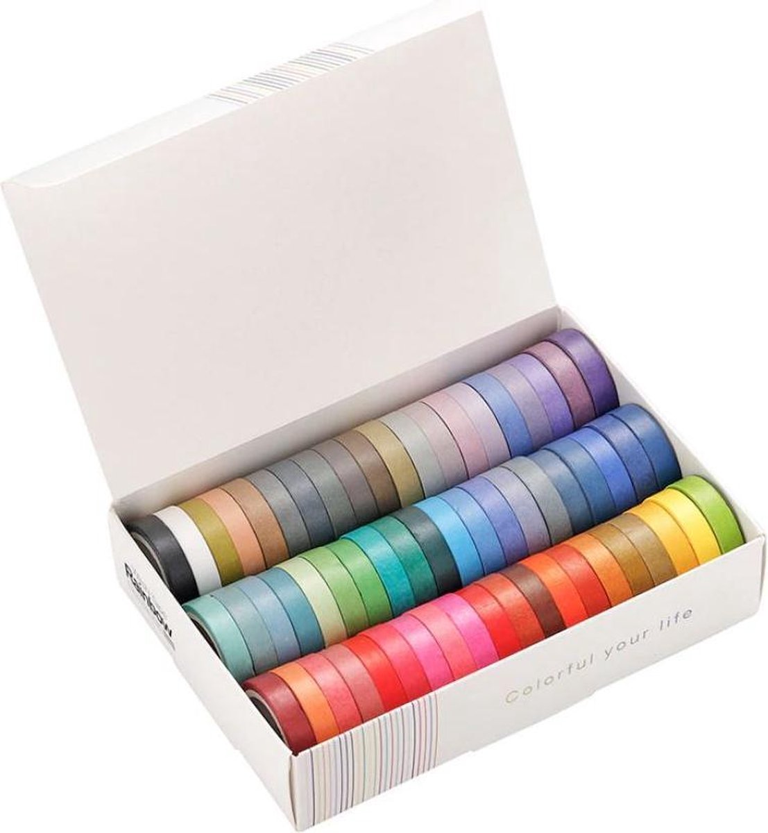 60 stuks multicolor washi tape 8mm