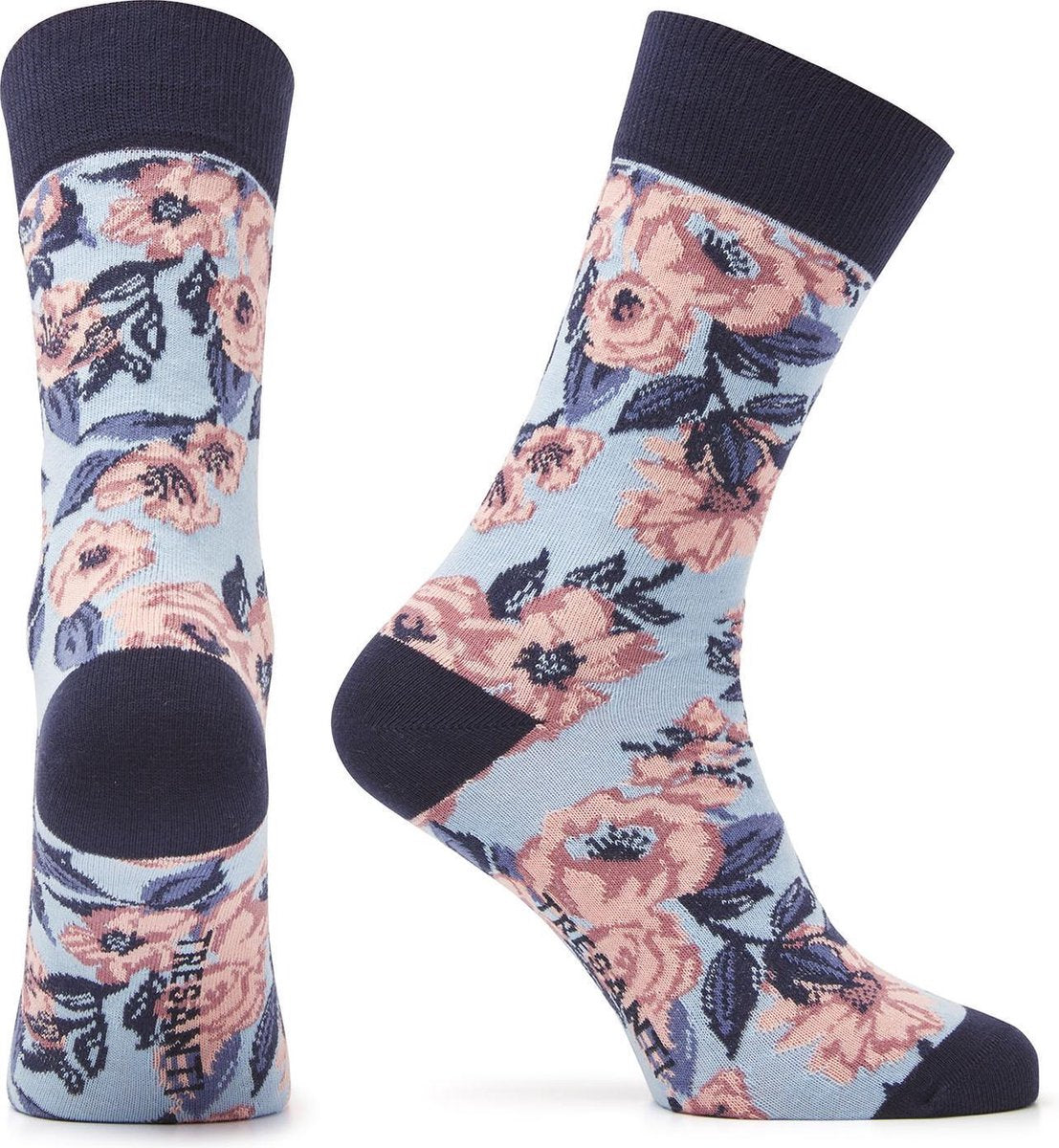 Muaz | Sok katoen bloemen dessin blauw