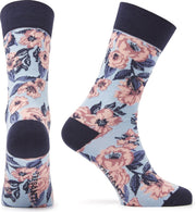 Muaz | Sok katoen bloemen dessin blauw